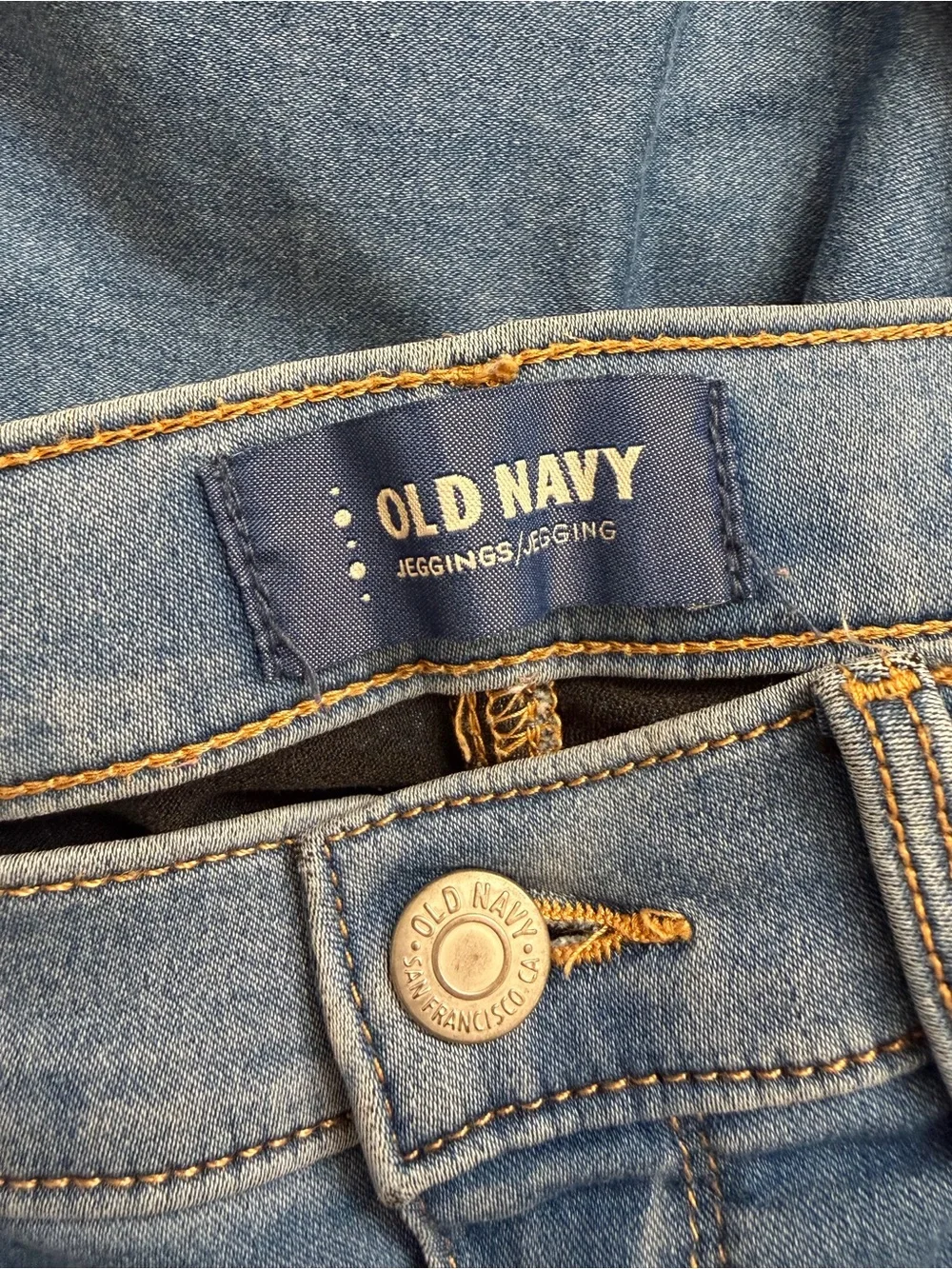 Old Navy Girls 14 Jeggings Blue Denim Stretch Skinny Jeans Kid Pants Medium-Wash